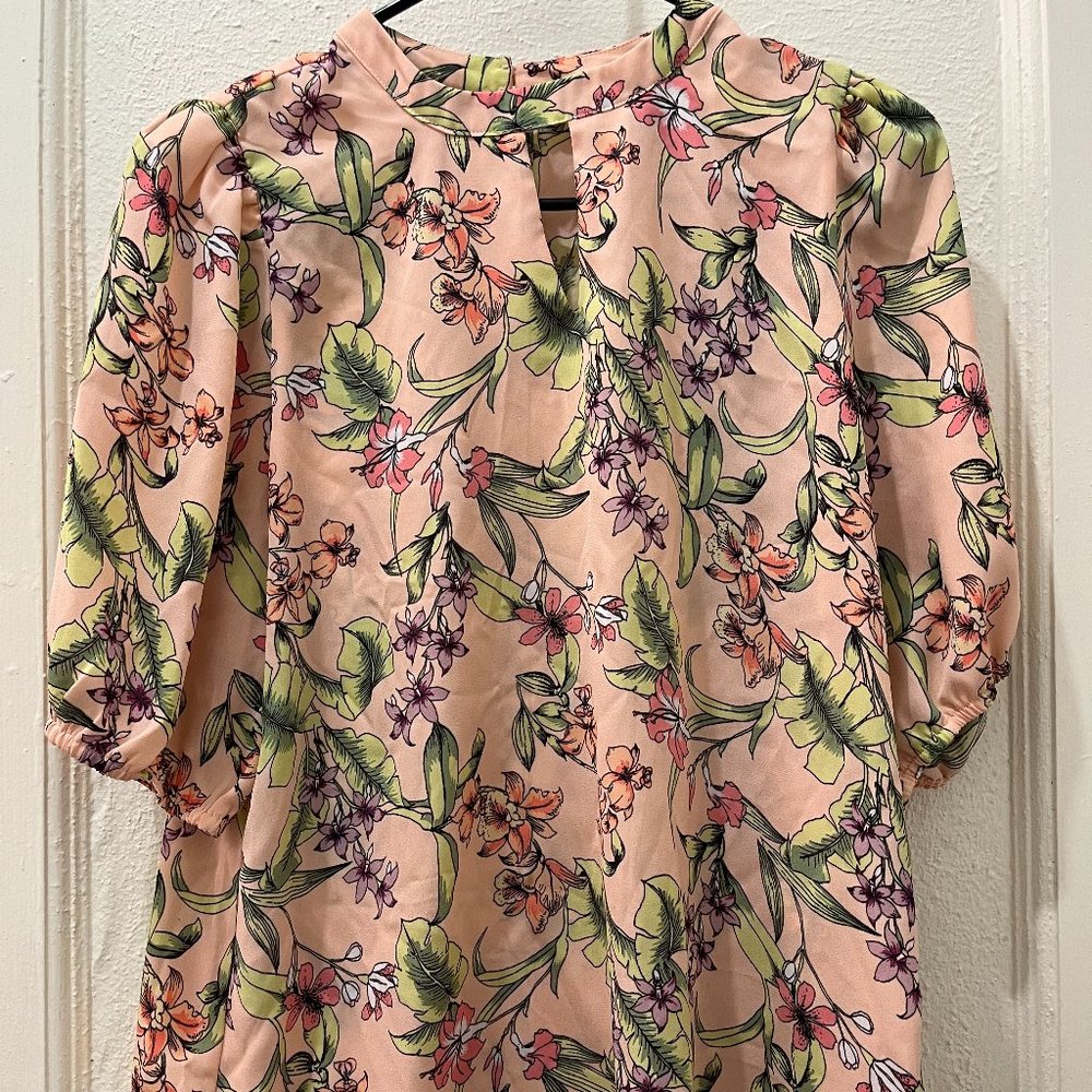 CURE Lightweight Pink floral blouse - Size M - 100% Polyester
